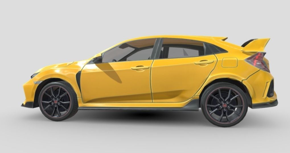 Honda Civic Type-R  Low-poly 3D model_13