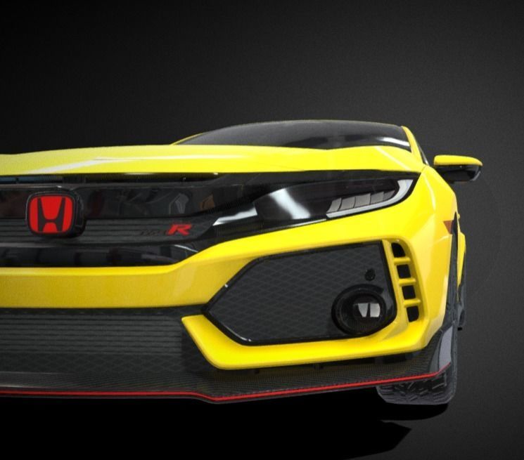 Honda Civic Type-R  Low-poly 3D model_32