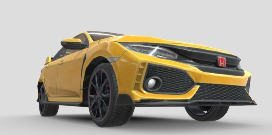 Honda Civic Type-R  Low-poly 3D model_24