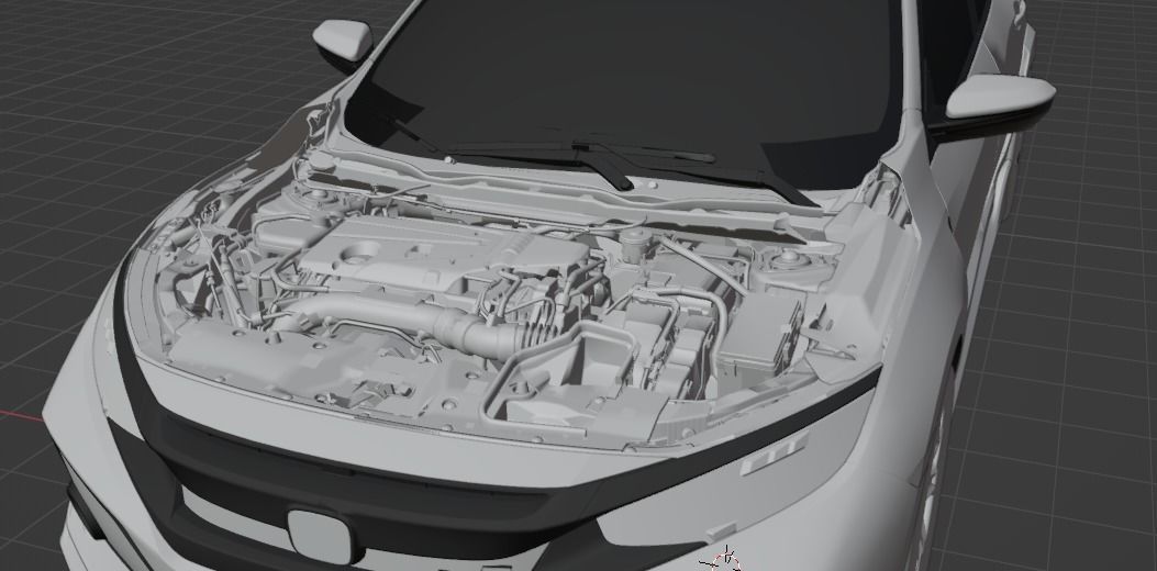 Honda Civic Type-R  Low-poly 3D model_46