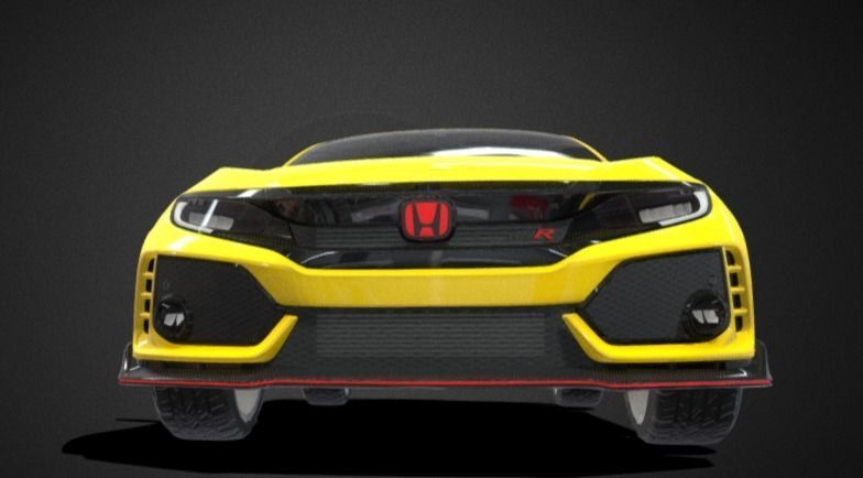 Honda Civic Type-R  Low-poly 3D model_26
