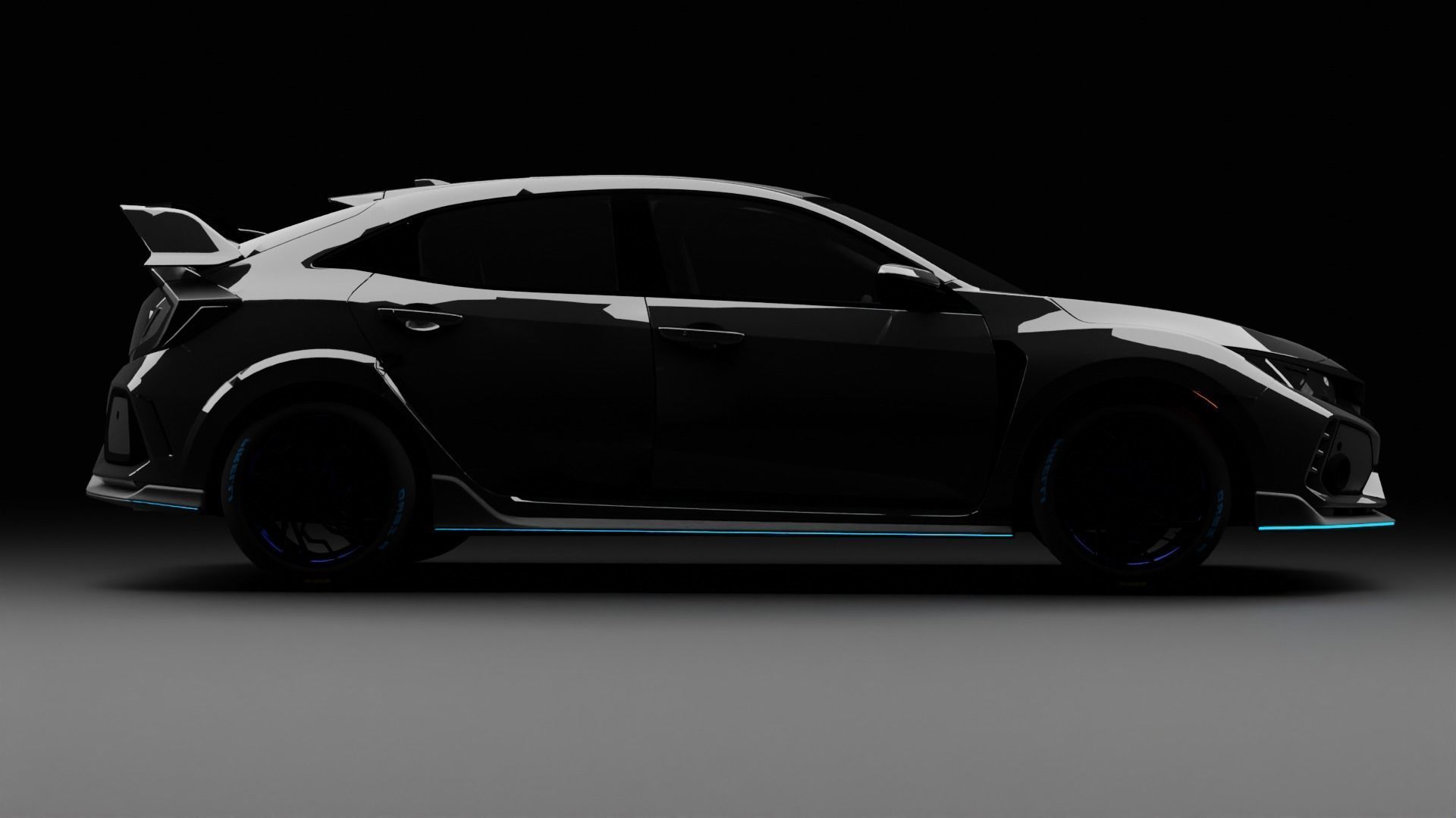 Honda Civic Type-R  Low-poly 3D model_2