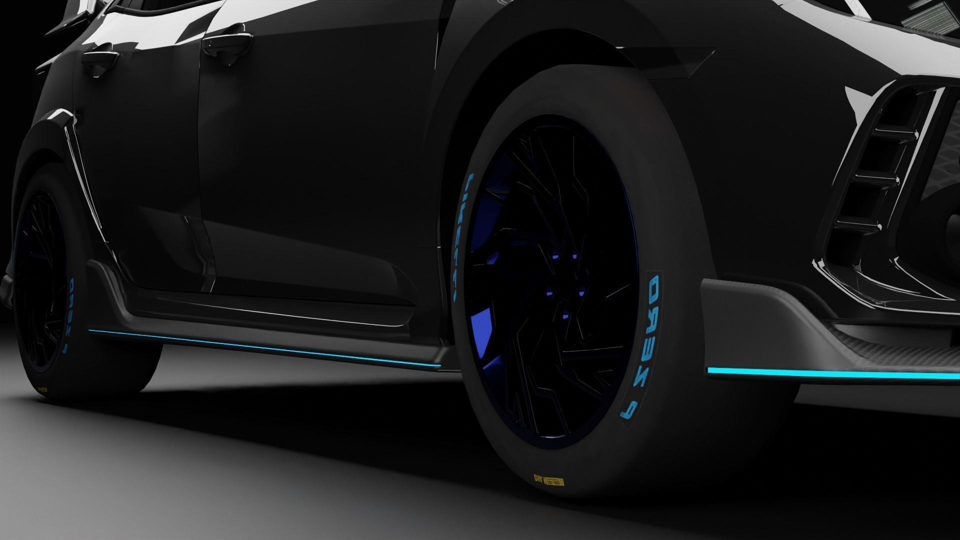 Honda Civic Type-R  Low-poly 3D model_1