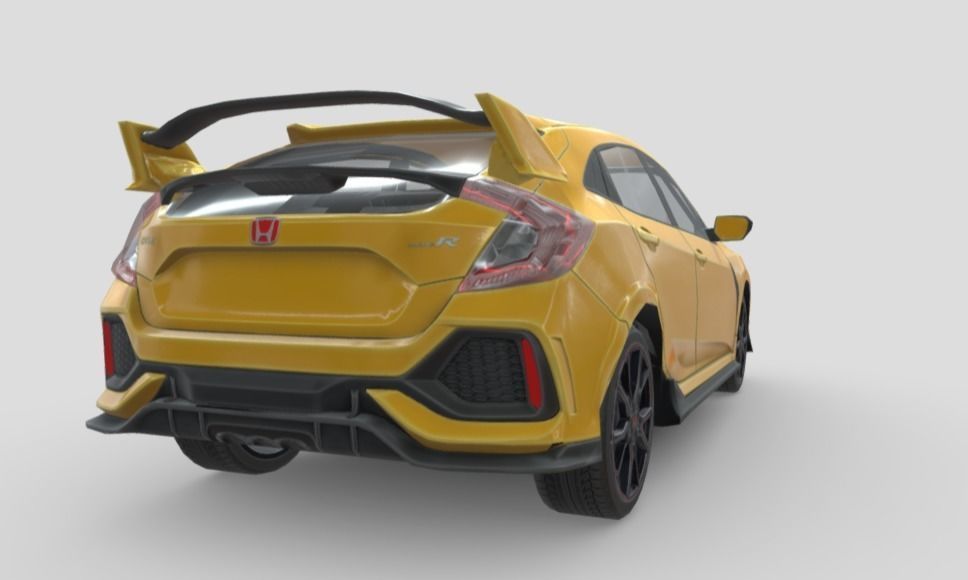 Honda Civic Type-R  Low-poly 3D model_23