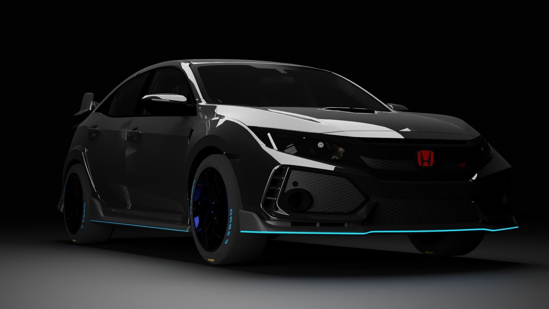 Honda Civic Type-R  Low-poly 3D model_3