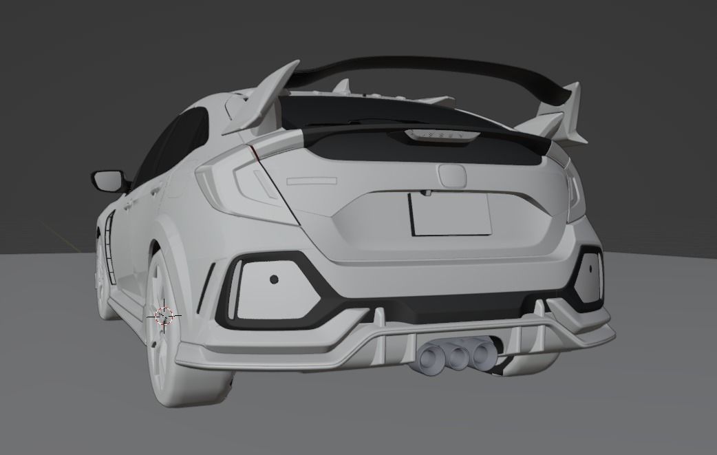 Honda Civic Type-R  Low-poly 3D model_49