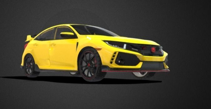Honda Civic Type-R  Low-poly 3D model_36