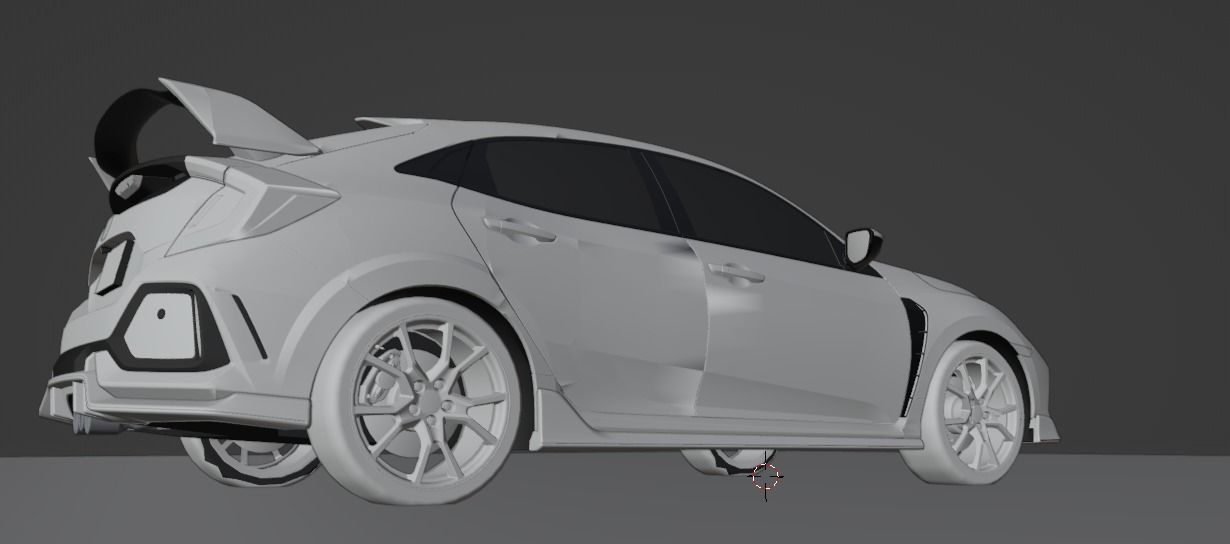 Honda Civic Type-R  Low-poly 3D model_62