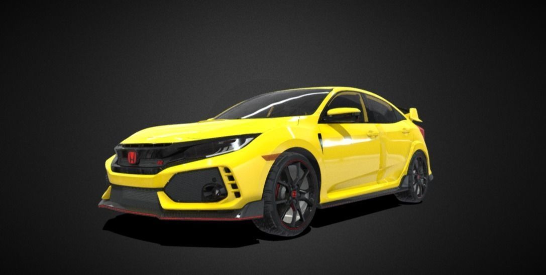 Honda Civic Type-R  Low-poly 3D model_28