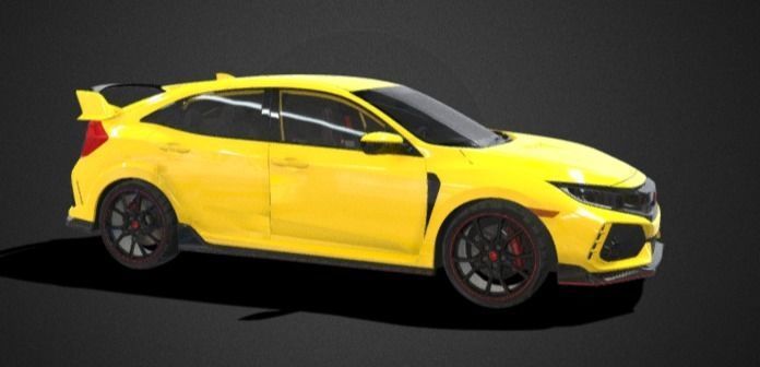 Honda Civic Type-R  Low-poly 3D model_31