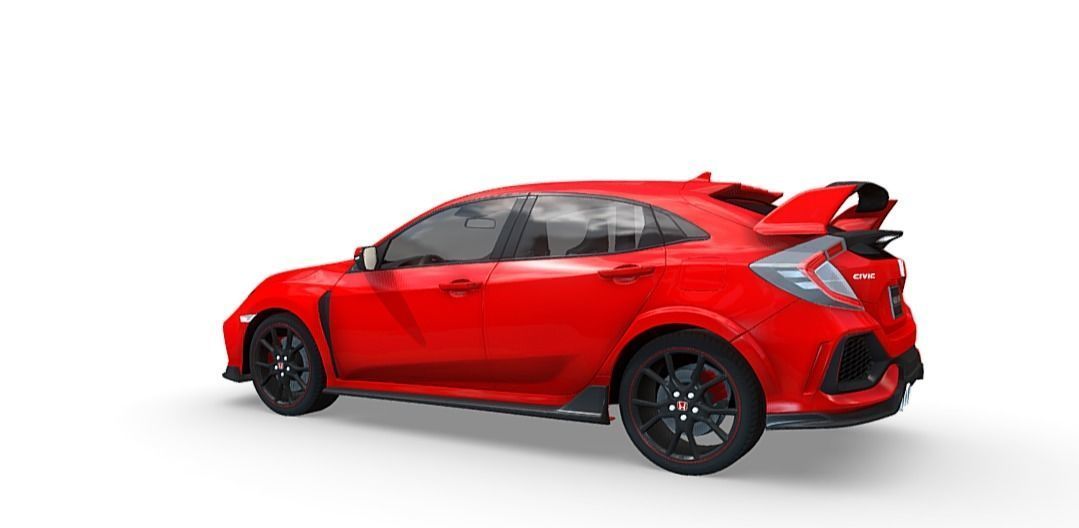 Honda Civic Type-R  Low-poly 3D model_14