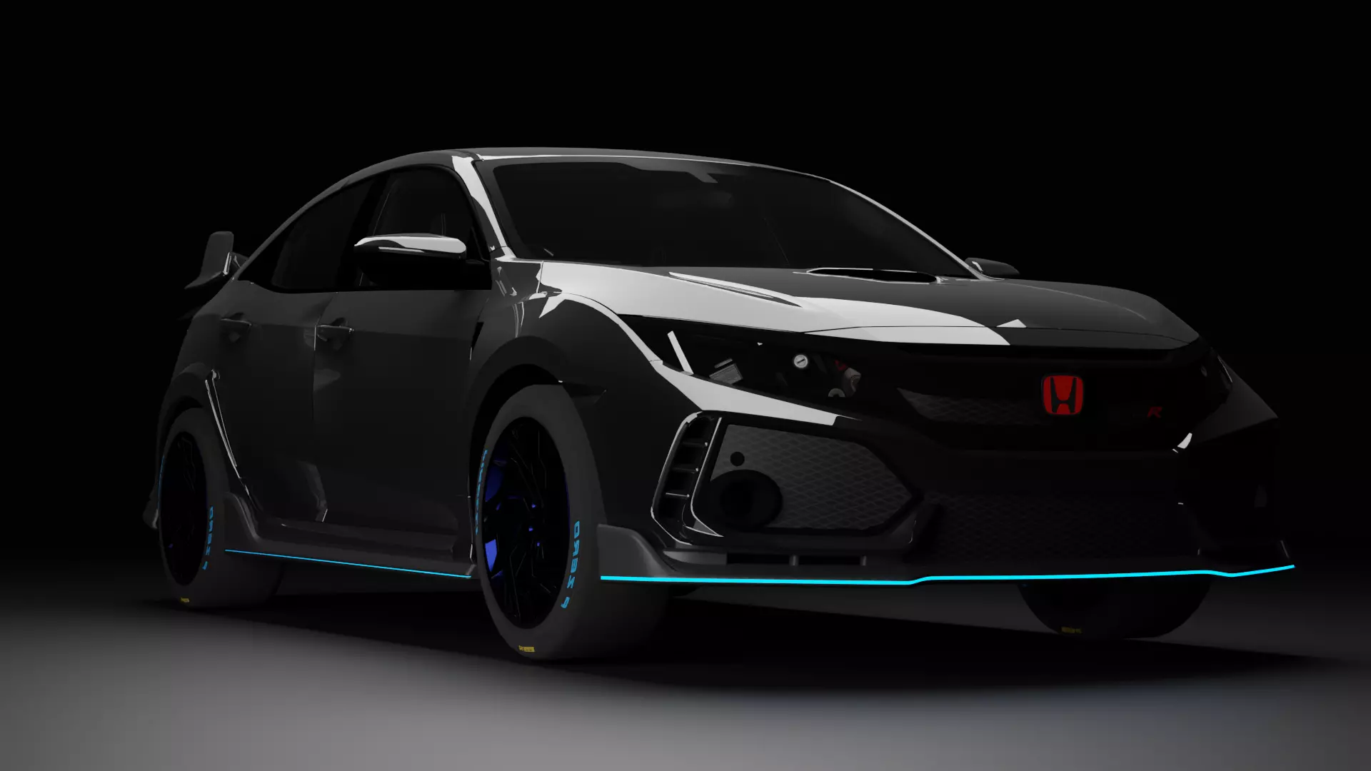 Honda Civic Type-R  Low-poly 3D model_0