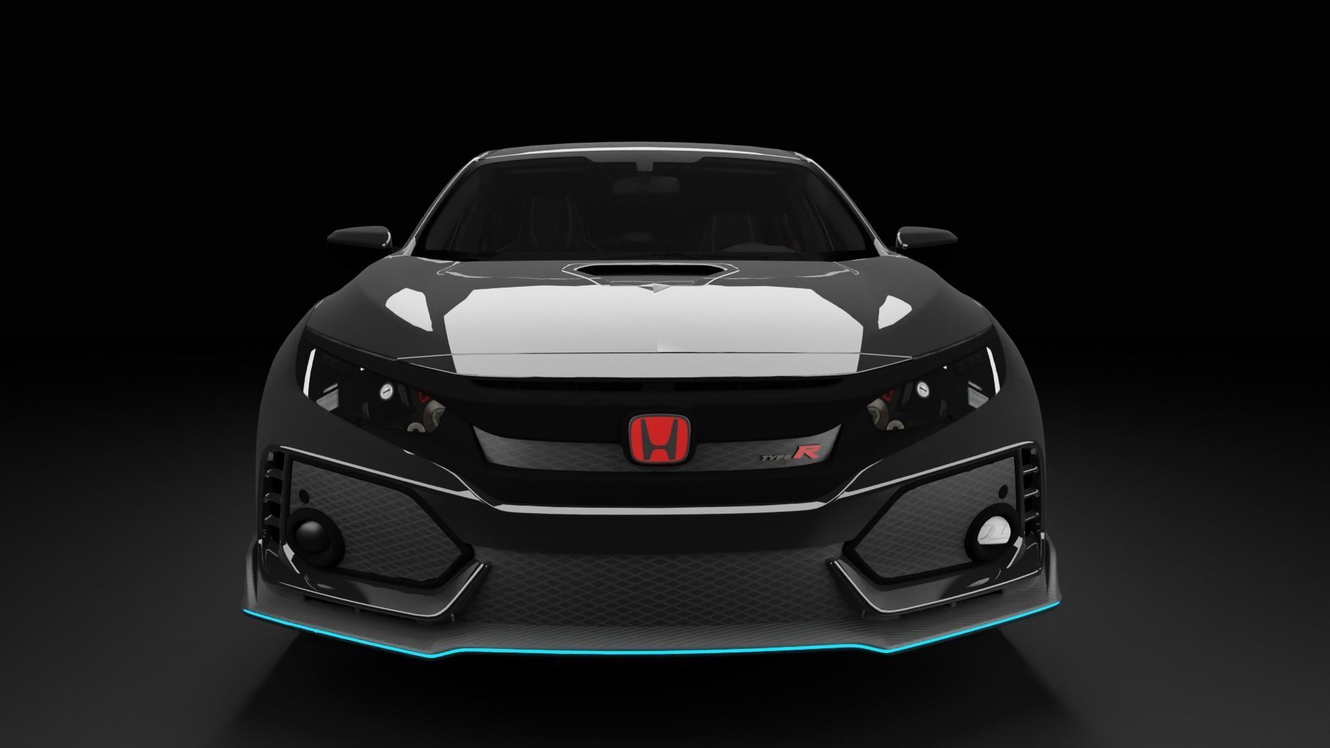 Honda Civic Type-R  Low-poly 3D model_8