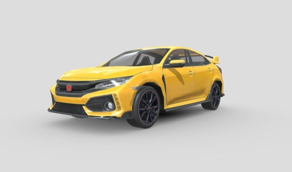 Honda Civic Type-R  Low-poly 3D model_9
