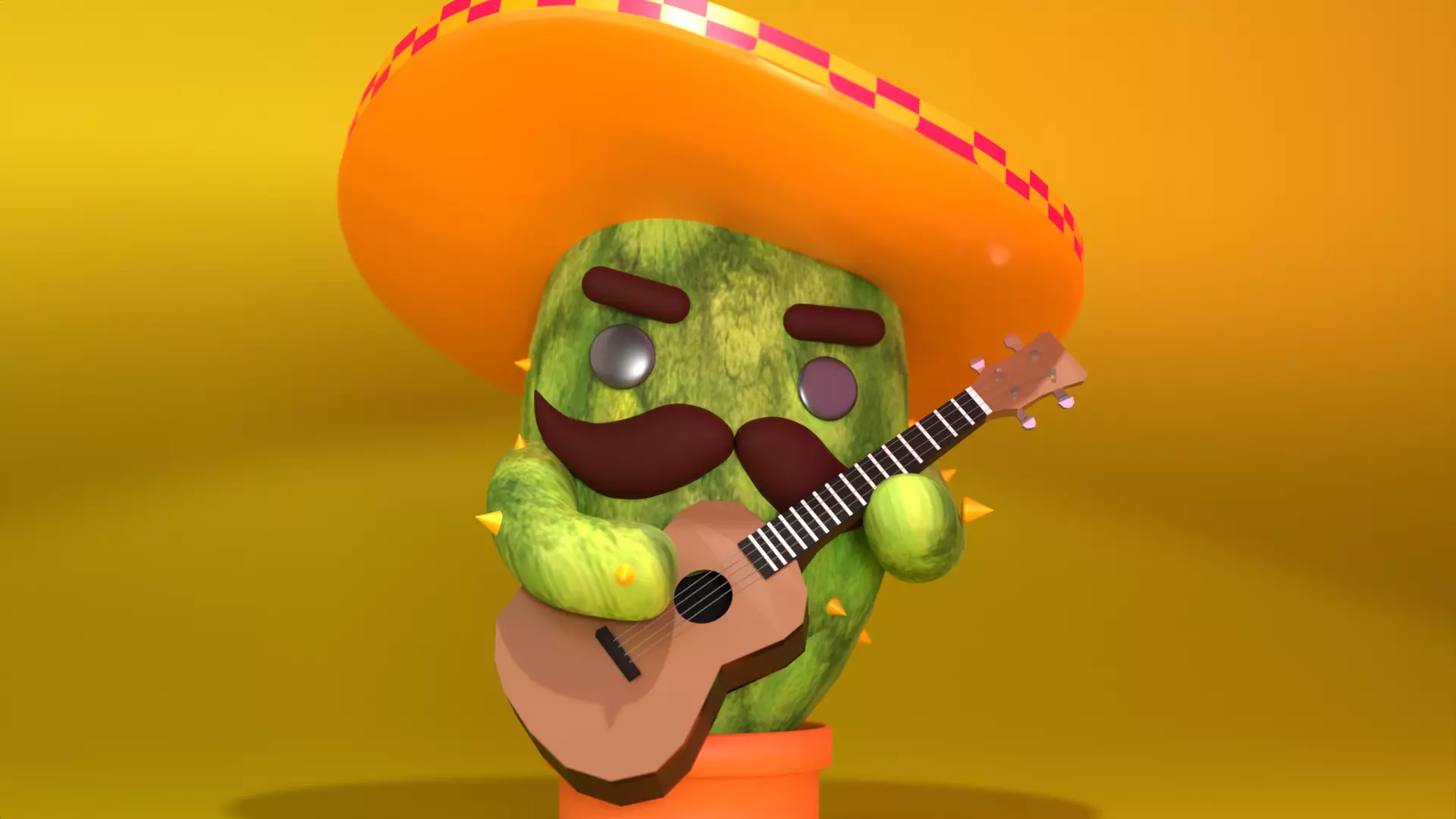 Mini cactus Free low-poly 3D model