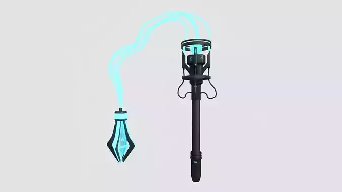 SciFi Flail A01 Black Blue - Sci Fi Weapon Design Low-poly 3D model