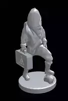 5 different hazmat pandemic miniatures 3D print small print 