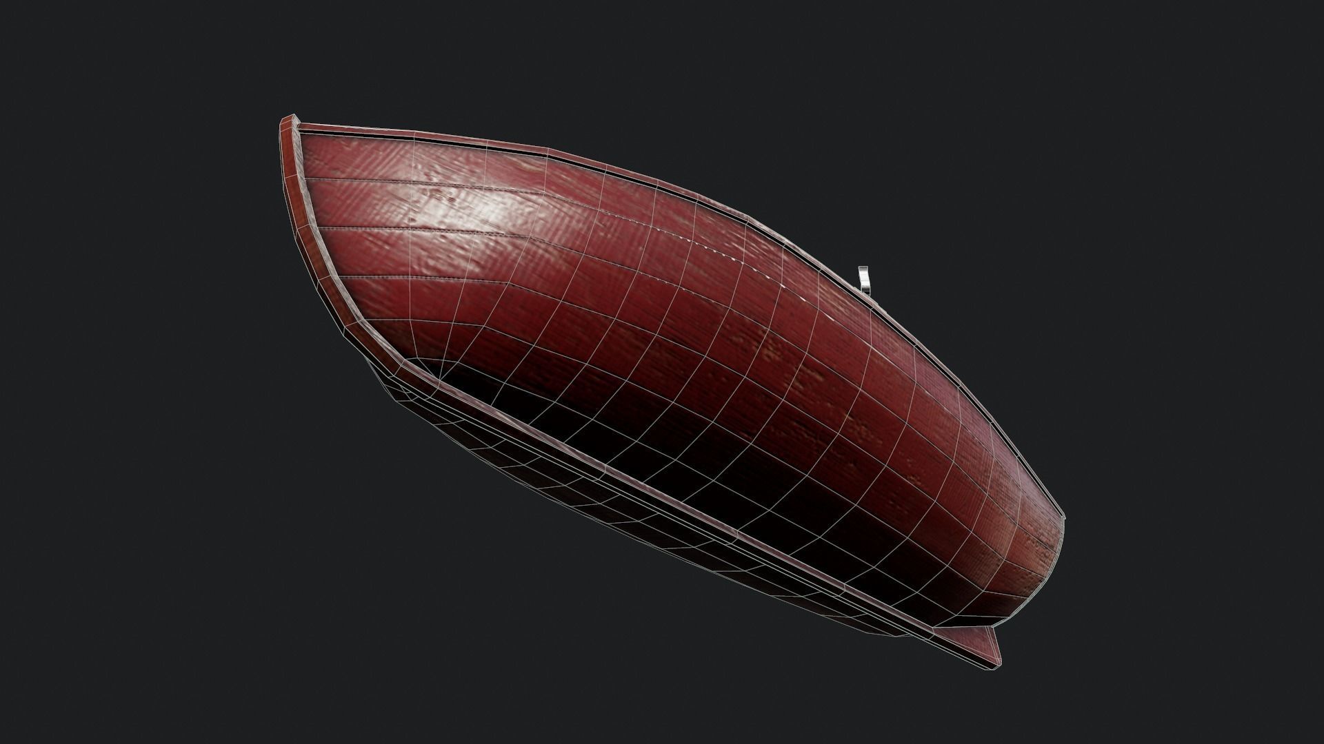 Wood Boat - Tutorial Included Low-poly 3D model_9