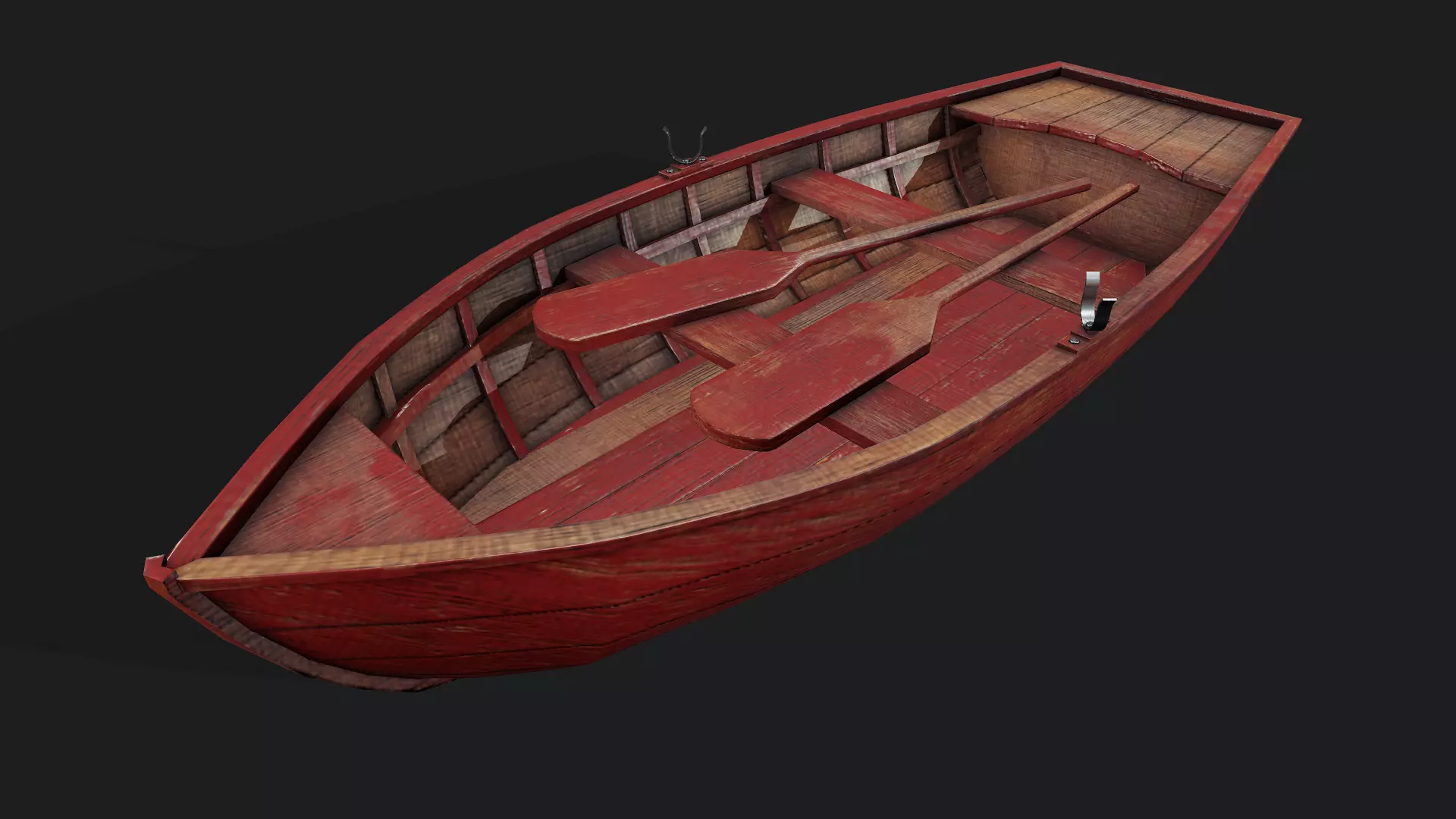 Wood Boat - Tutorial Included Low-poly 3D model_0