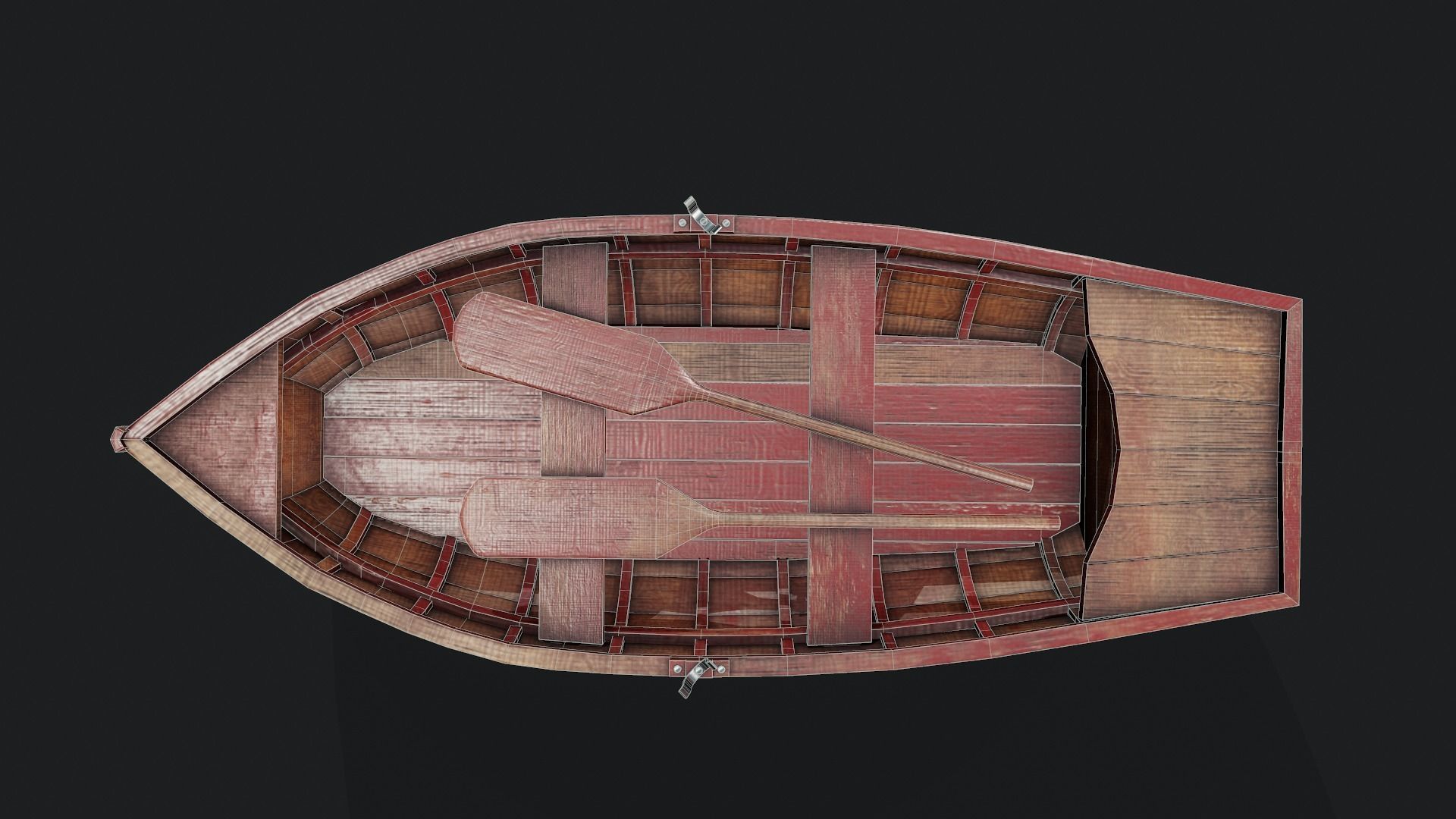 Wood Boat - Tutorial Included Low-poly 3D model_7