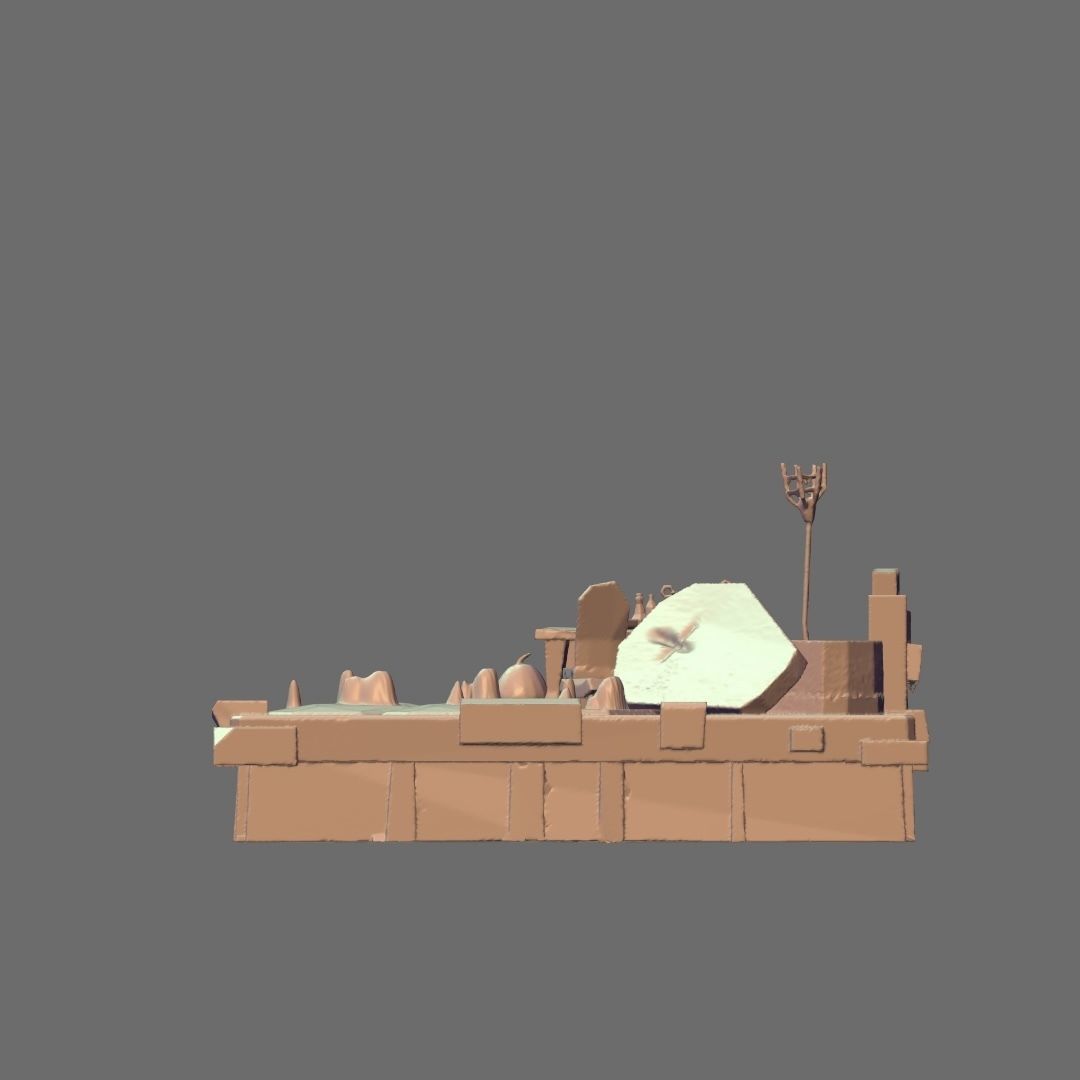 Deep Dark Dungeon Figure Base 3D print model_2