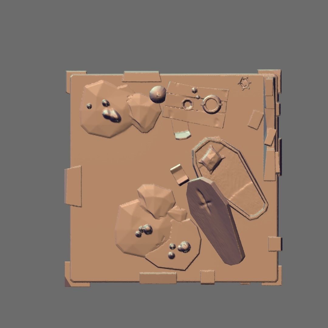 Deep Dark Dungeon Figure Base 3D print model_1