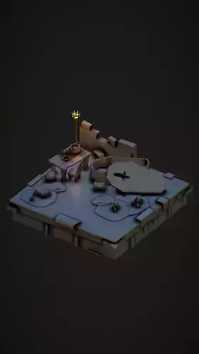Deep Dark Dungeon Figure Base 3D print model