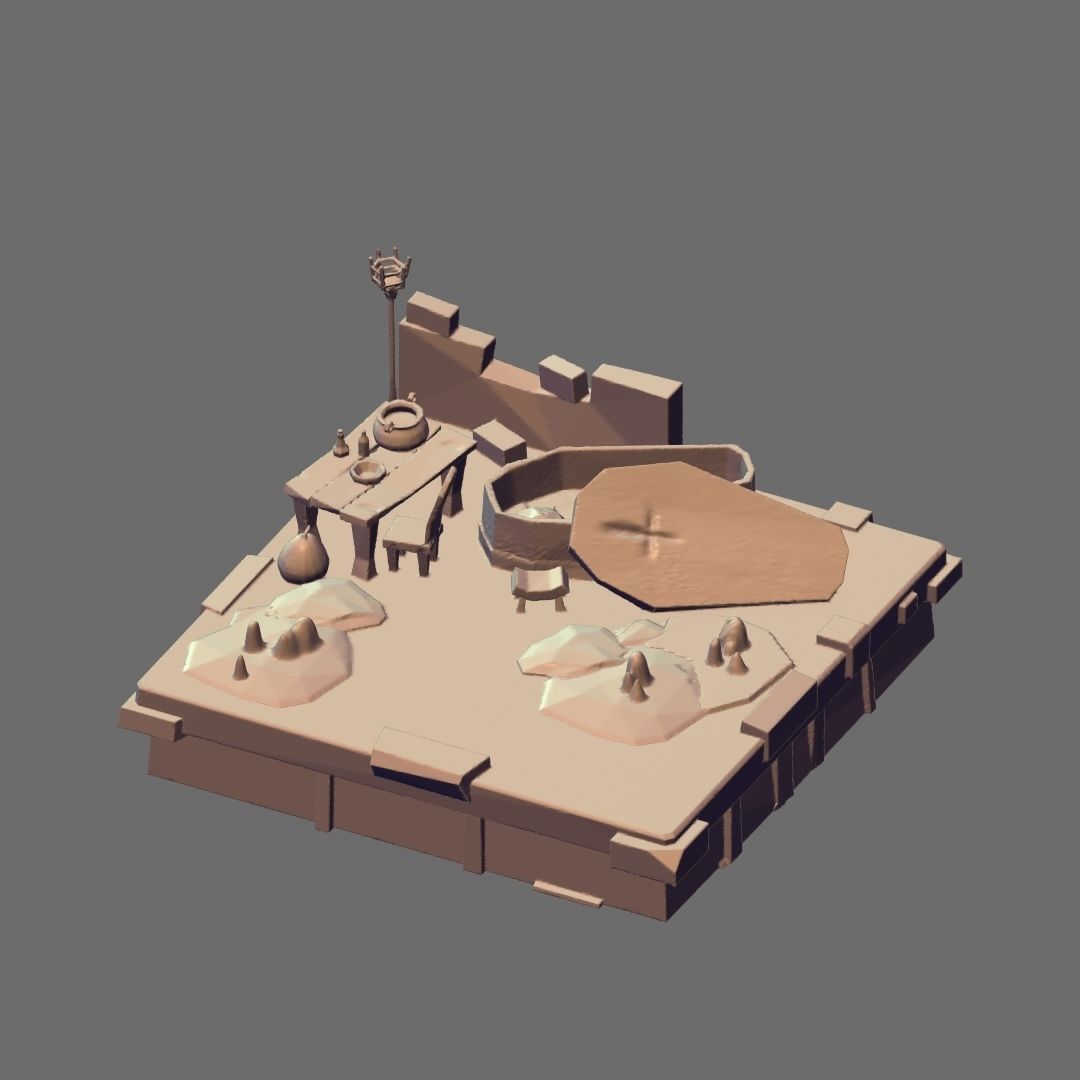 Deep Dark Dungeon Figure Base 3D print model_4