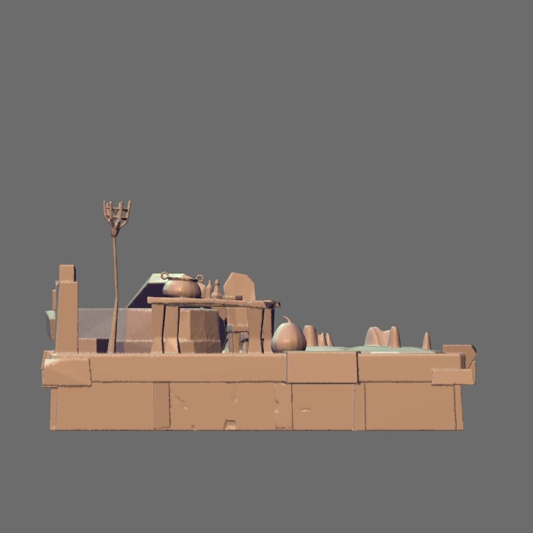 Deep Dark Dungeon Figure Base 3D print model_3