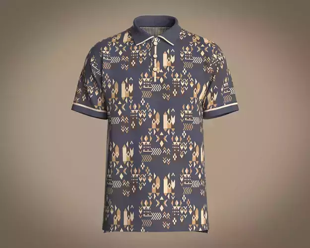Mens Printed Polo Shirt