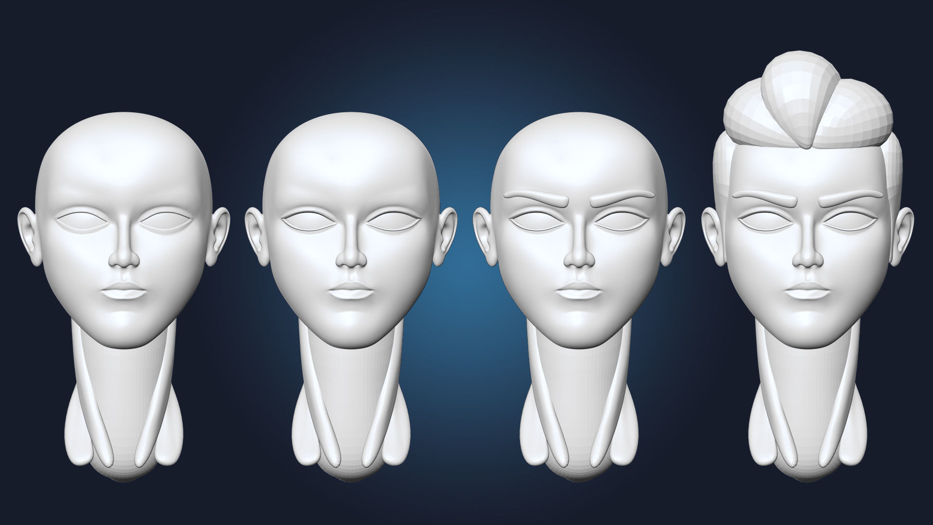 Stylized Male Basemesh Anatomy Blockout Vol 01 Free 3D model_8