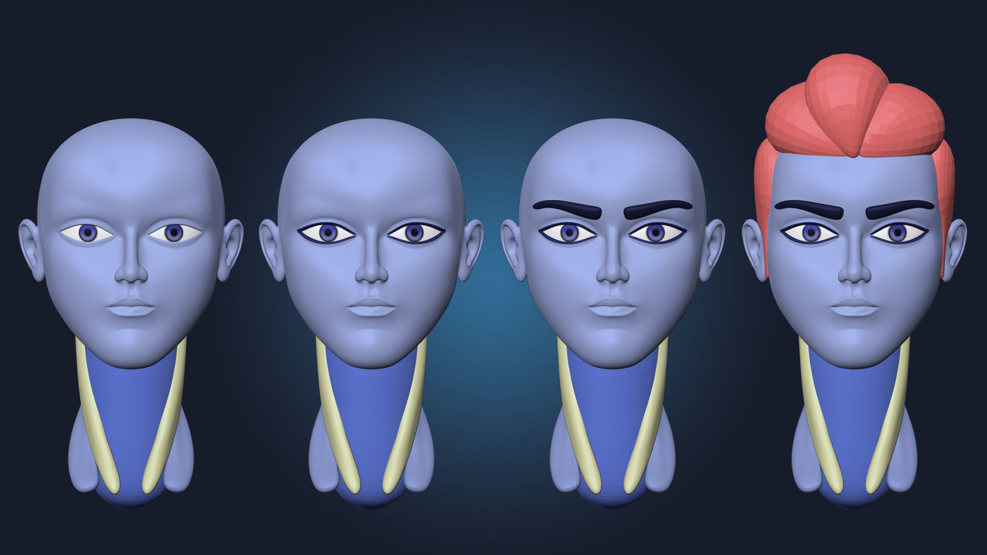 Stylized Male Basemesh Anatomy Blockout Vol 01 Free 3D model_7