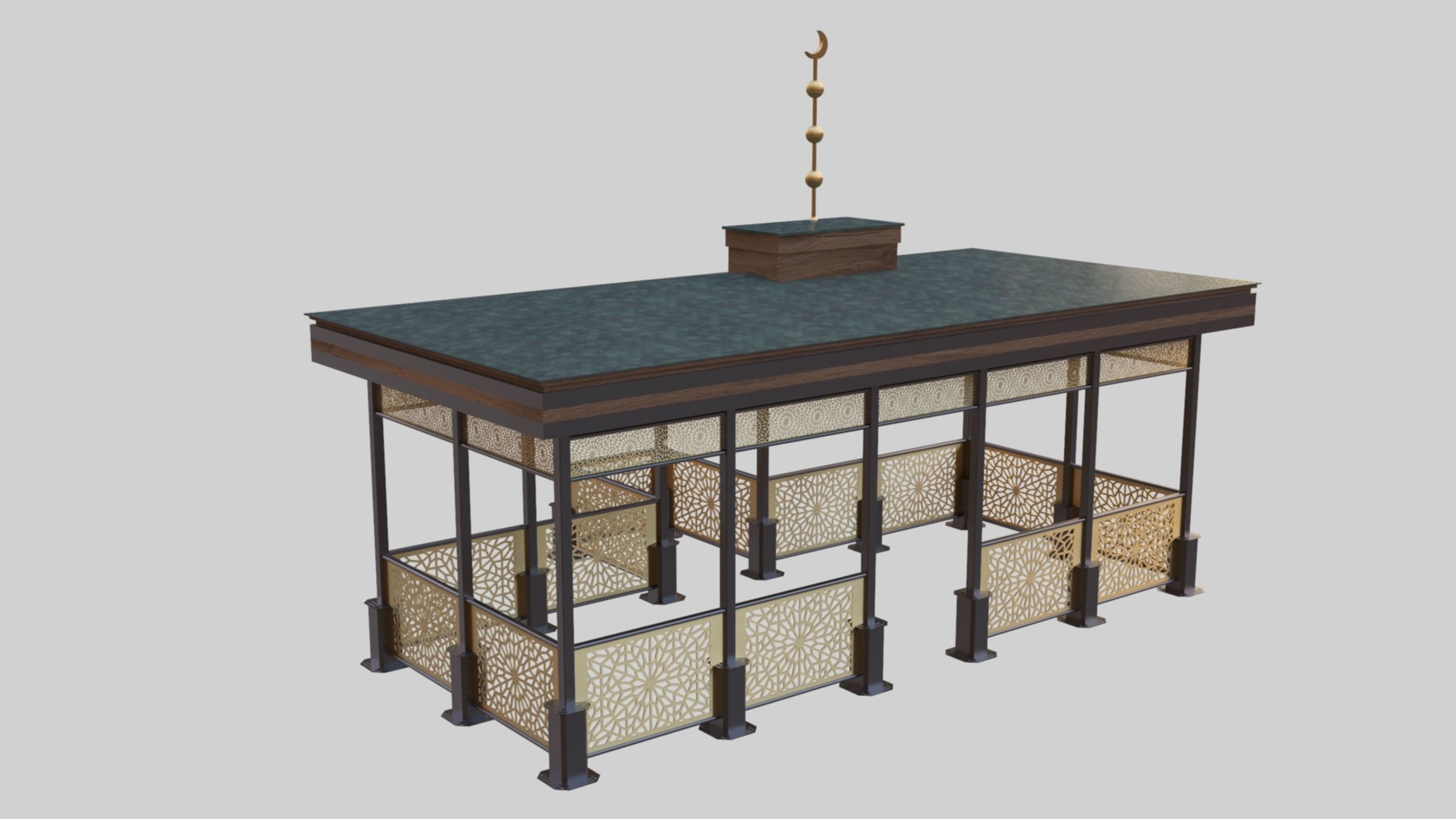 Iron Wood Garden Pergola - Gazebo 08 Ottoman  Seljuk Empire 3D model_5