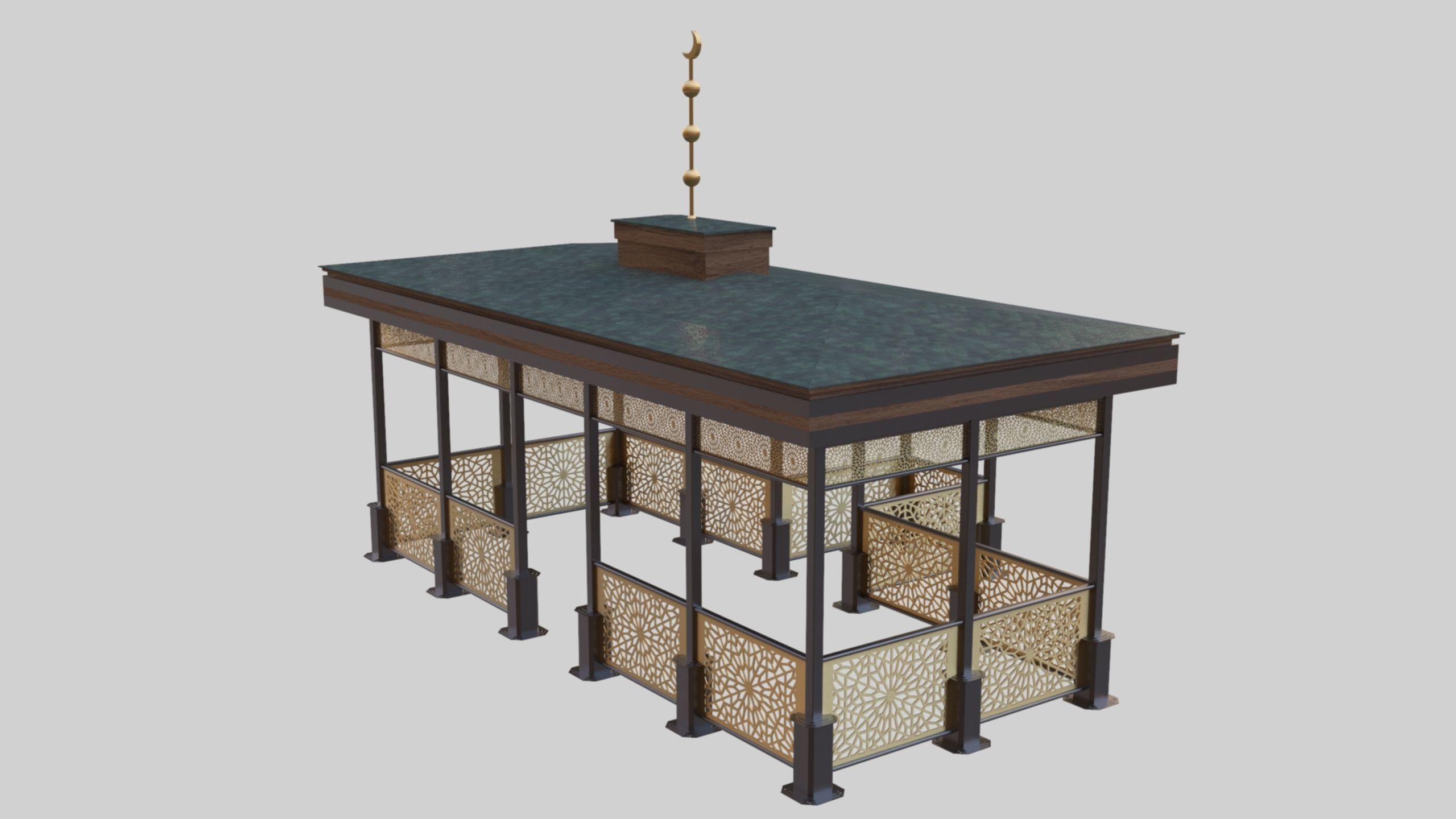 Iron Wood Garden Pergola - Gazebo 08 Ottoman  Seljuk Empire 3D model_17