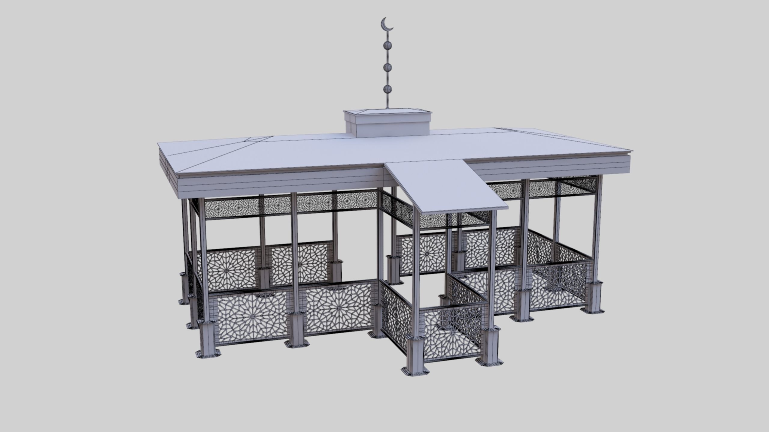 Iron Wood Garden Pergola - Gazebo 08 Ottoman  Seljuk Empire 3D model_48