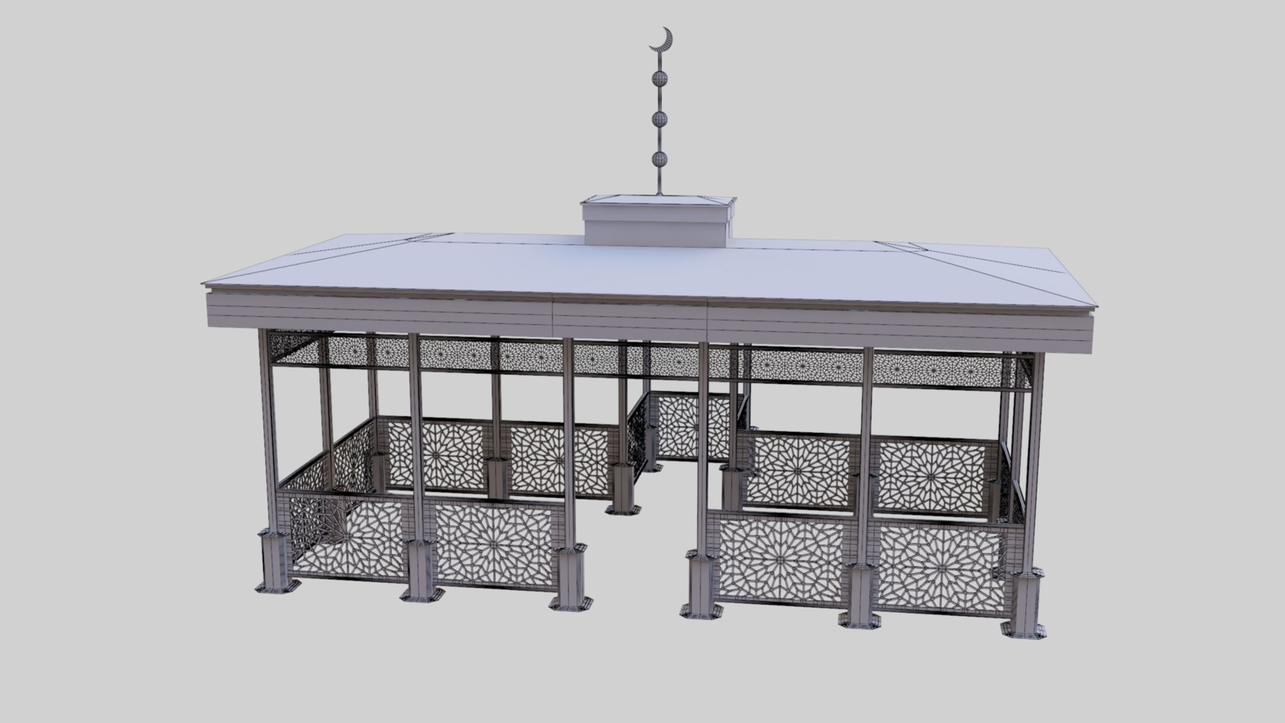 Iron Wood Garden Pergola - Gazebo 08 Ottoman  Seljuk Empire 3D model_41