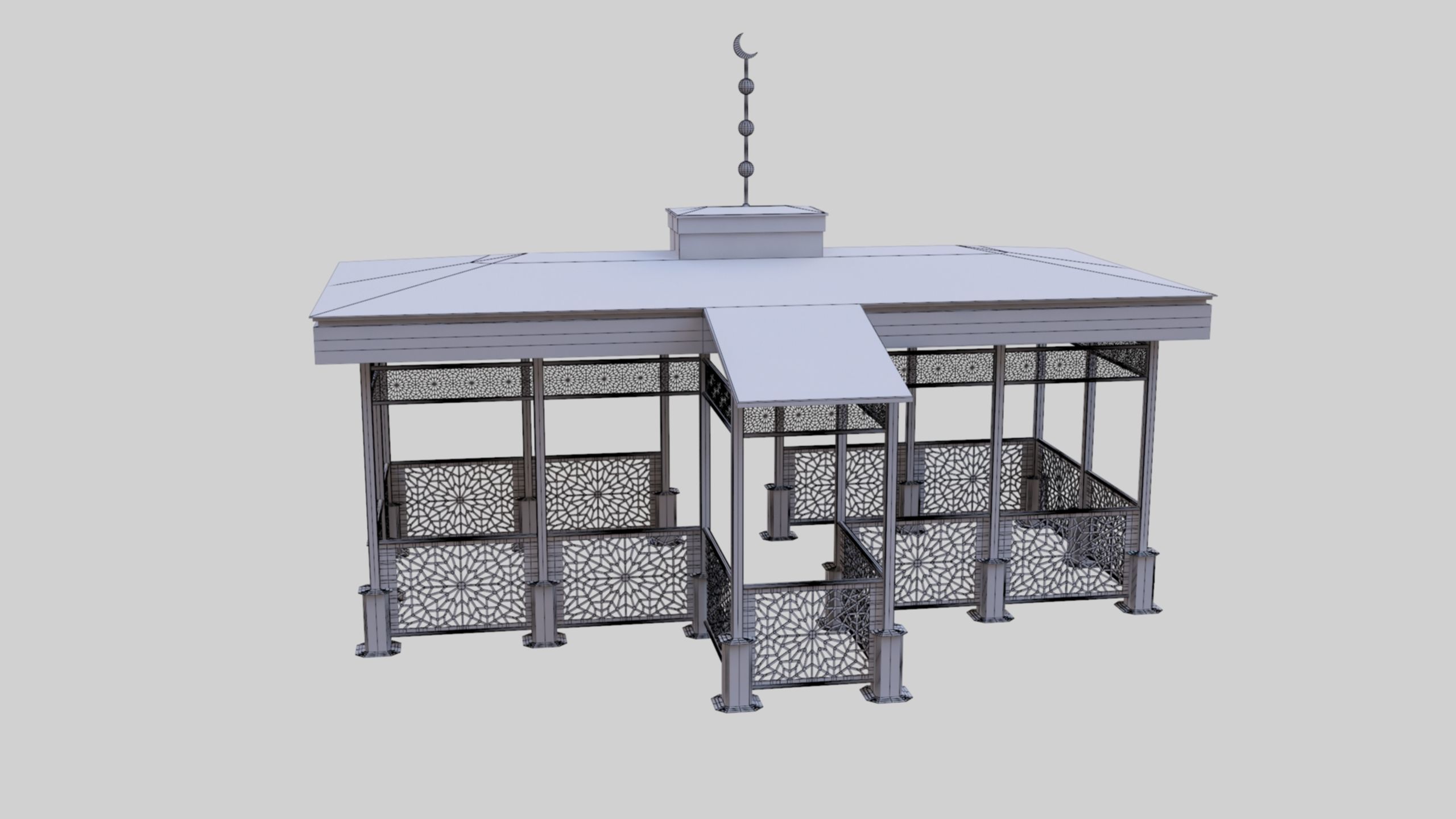 Iron Wood Garden Pergola - Gazebo 08 Ottoman  Seljuk Empire 3D model_47