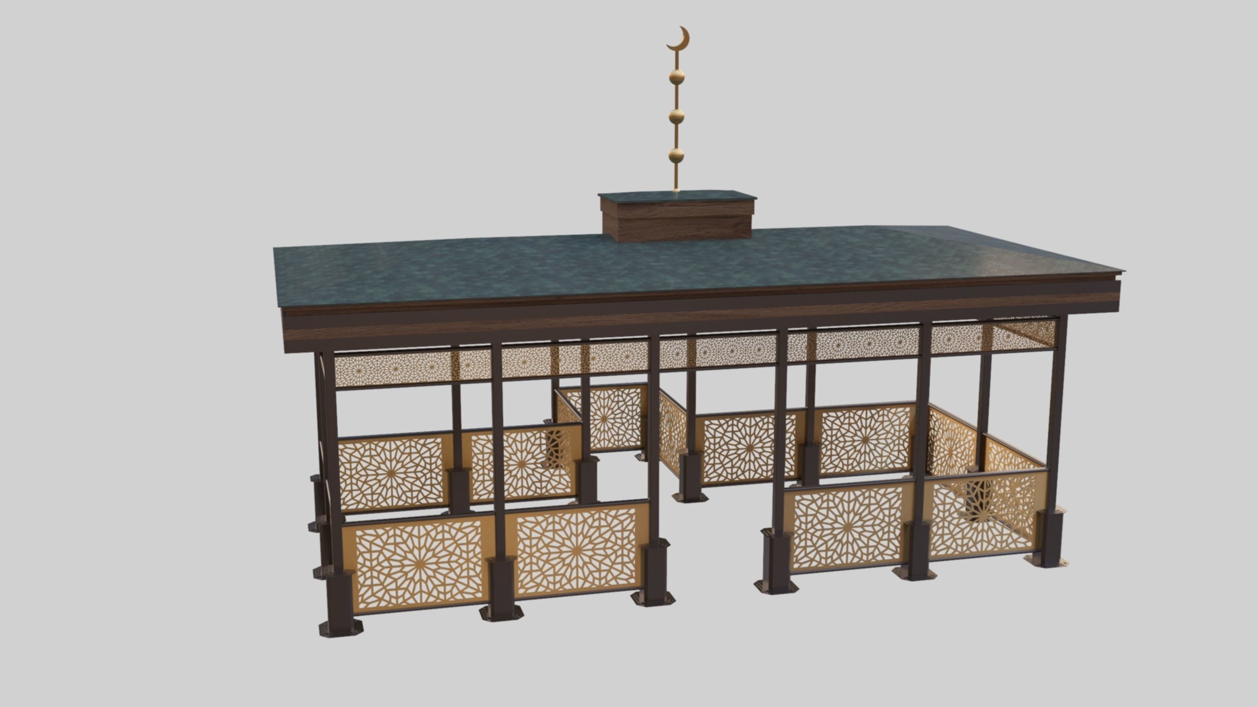 Iron Wood Garden Pergola - Gazebo 08 Ottoman  Seljuk Empire 3D model_21
