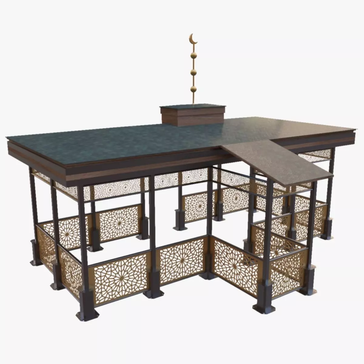 Iron Wood Garden Pergola - Gazebo 08 Ottoman  Seljuk Empire 3D model_0