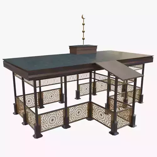 Iron Wood Garden Pergola - Gazebo 08 Ottoman  Seljuk Empire 3D model