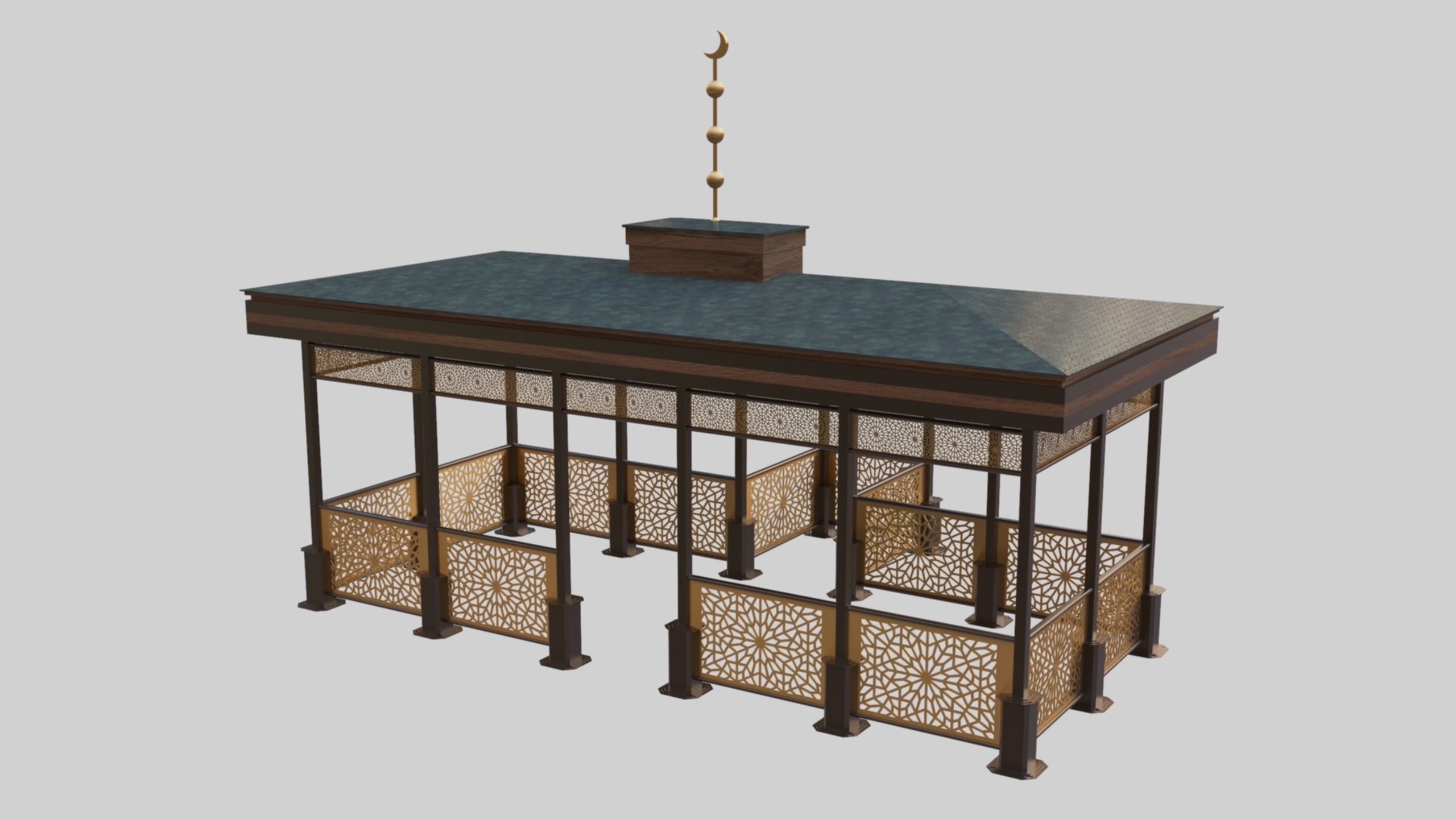 Iron Wood Garden Pergola - Gazebo 08 Ottoman  Seljuk Empire 3D model_4