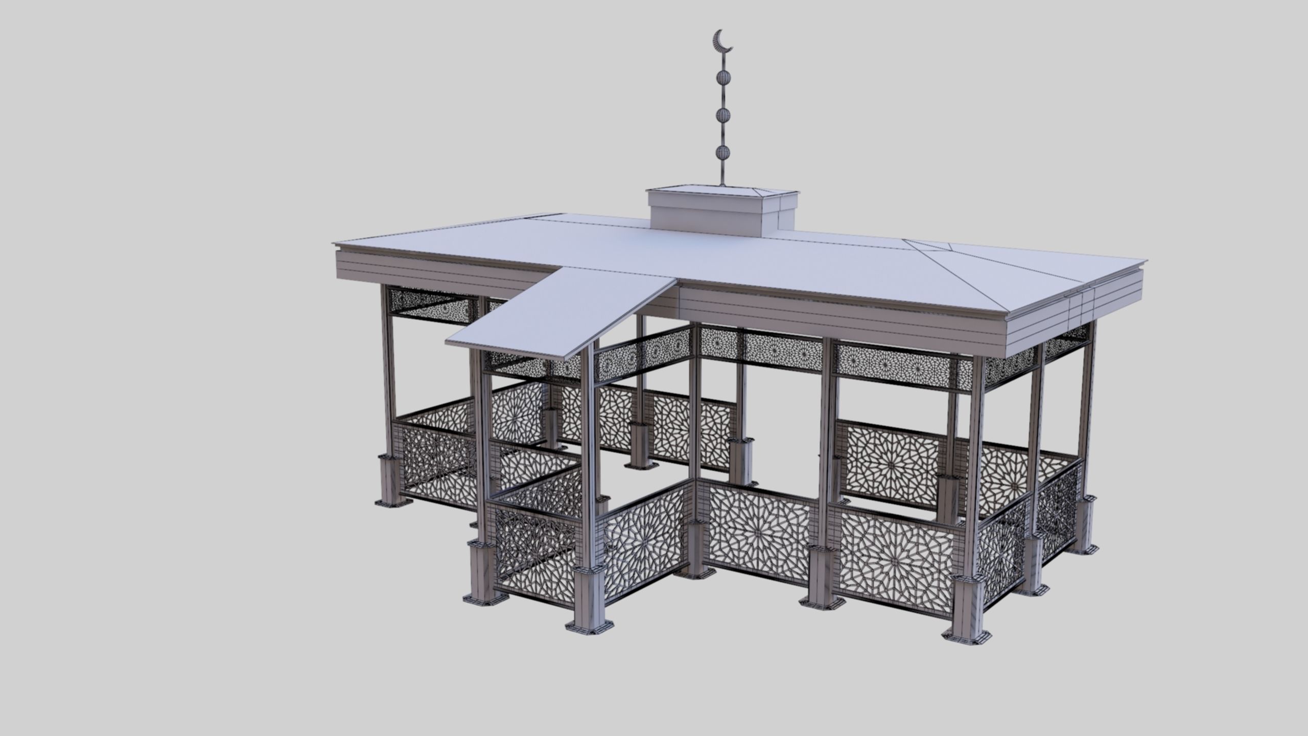 Iron Wood Garden Pergola - Gazebo 08 Ottoman  Seljuk Empire 3D model_50