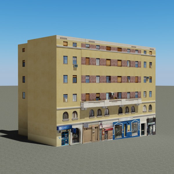 Building in middle east Low-poly 3D model_1