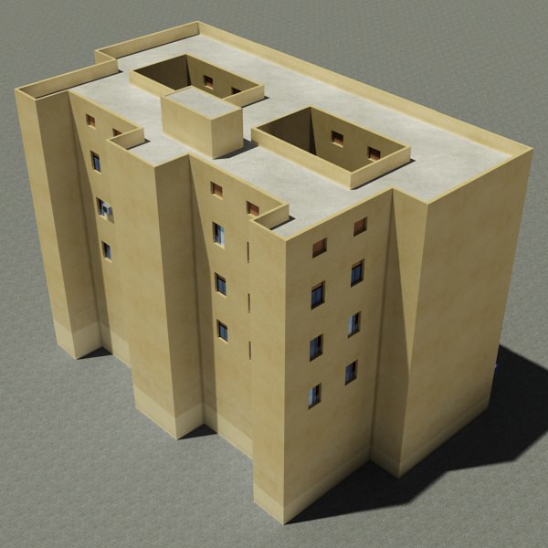 Building in middle east Low-poly 3D model_2