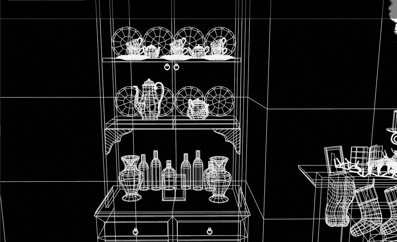 Christmas Living Room Low-poly 3D model_129