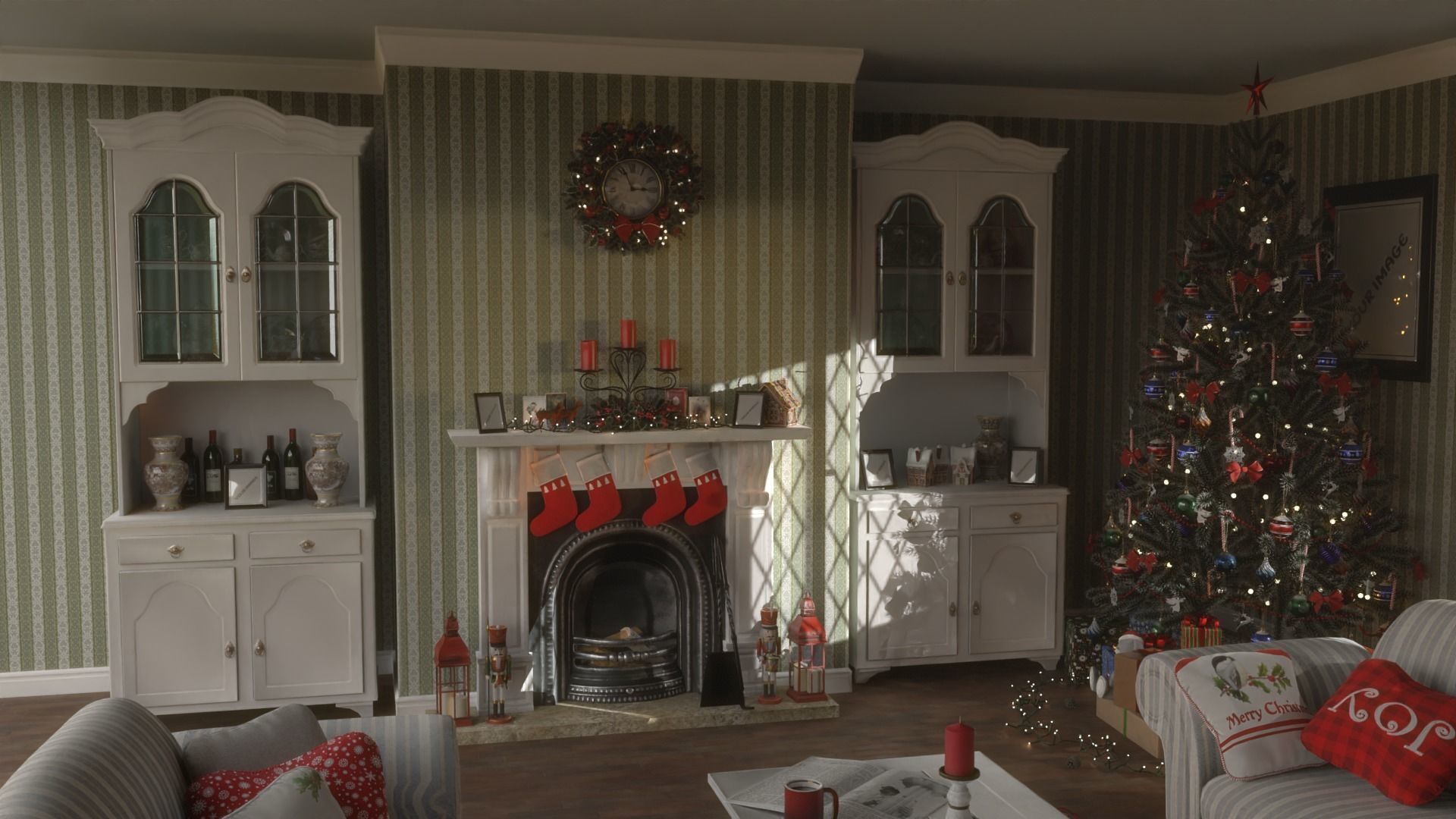 Christmas Living Room Low-poly 3D model_45
