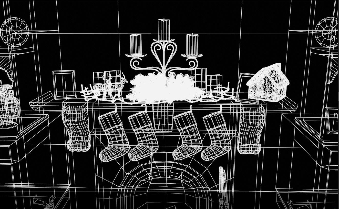 Christmas Living Room Low-poly 3D model_132