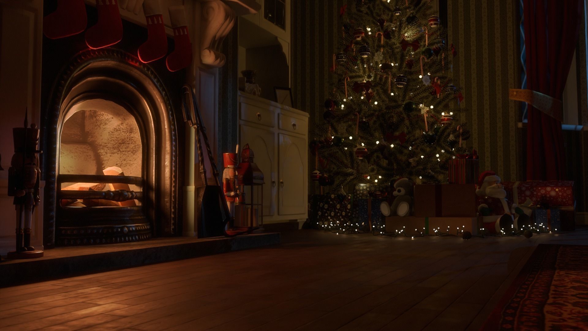 Christmas Living Room Low-poly 3D model_59