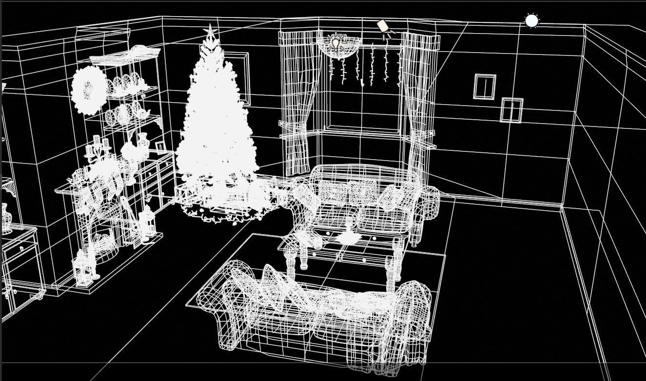 Christmas Living Room Low-poly 3D model_126