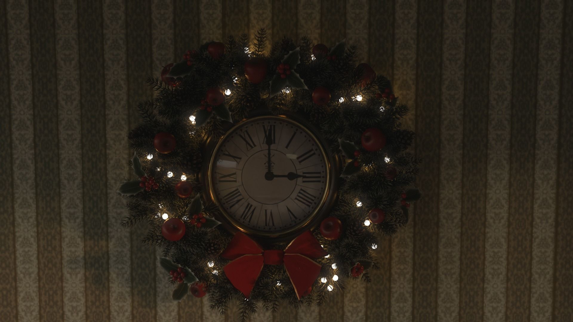 Christmas Living Room Low-poly 3D model_14